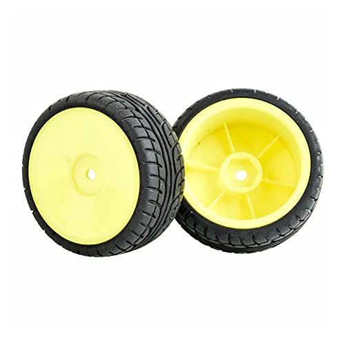 Szwaldaper Speed ​​Tires Wheel, for HSP, 1/10 1:10 Tourenwagen RC 9071-8003 4PCS Einsatz Schwamm RC-Autoreifen(Yellow Wheel) von Szwaldaper
