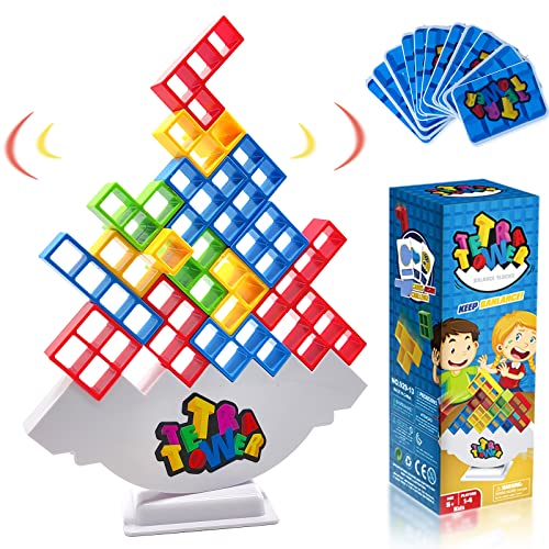 T'PUPU Tetra Tower Spiel,Tetris Balance, Kreatives Stapelspiel, Stapelturm Spielzeug Tower Game, für Kinder, Geschenke,Stapelblöcke Balancing Spiel für Jungen Mädchen ab Jahre 5+ von T'PUPU
