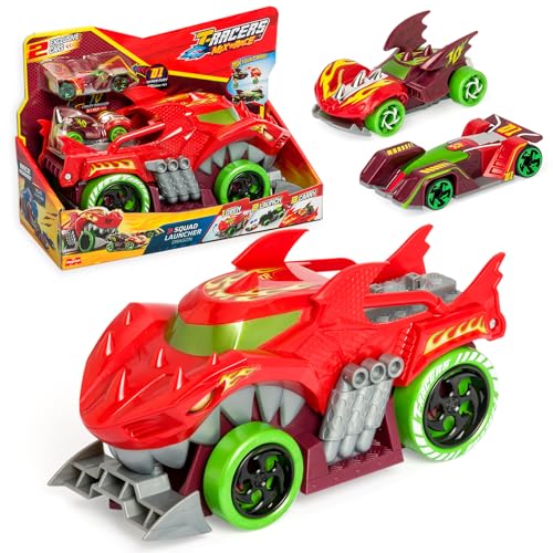 T- Racers Mix 'N Race Squad Launcher Drache, der Sich in einen Launcher verwandelt. Enthält 2 Exklusive Fahrzeuge, Startzone und Transportbereich für 2 Fahrzeuge von T-Racers