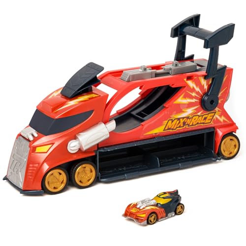 T-Racers Mix ´N Race Thunder Truck - LKW Launcher mit 3 Aktionen in 1 inklusive 1 T-Racer Mix ´N Race Exklusives Fahrzeug, Bereich zur Montage von Fahrzeugen, Ziehgriff zum Werfen und Platz für 7 T-Racers Mix ´N Race Thunder Truck - LKW Launcher mit 3 Aktionen in 1 inklusive 1 T-Racer Mix ´N Race Exklusives Fahrzeug, Bereich zur Montage von Fahrzeugen, Ziehgriff zum Werfen und Platz für 7 von T-Racers