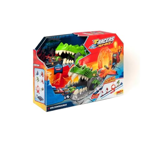 T-Racers Mix 'N Race Volcanosaurus Piste für Spielzeugautos, enthält 1 Auslöser, 3 Pisten, 1 Exklusives Nitro Rex Auto und 4 Stunts T-Racers Mix 'N Race Volcanosaurus Piste für Spielzeugautos, enthält 1 Auslöser, 3 Pisten, 1 Exklusives Nitro Rex Auto und 4 Stunts von T-Racers