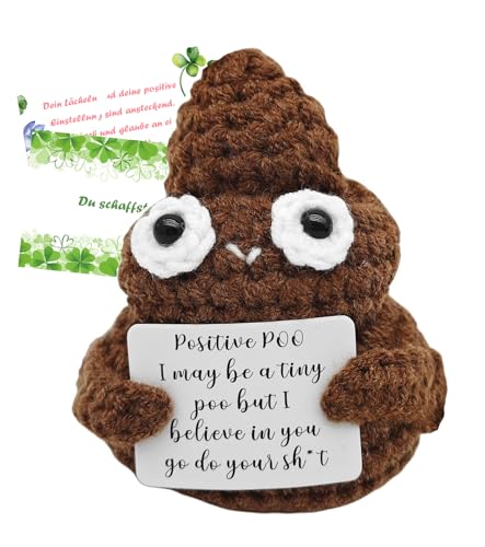 T TAKONE Pocket Hug Positive Poo, kreative gestrickte Puppe aus Wolle mit positiver Energiekarte, ideal für Genesungsgeschenke, Ermutigung und Schuleintritt für Jungen und Mädchen T TAKONE Pocket Hug Positive Poo, kreative gestrickte Puppe aus Wolle mit positiver Energiekarte, ideal für Genesungsgeschenke, Ermutigung und Schuleintritt für Jungen und Mädchen von T TAKONE