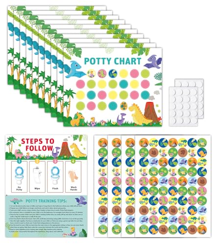 T TAKONE Töpfchentraining Belohnungssystem für Kinder– 10 Stück Belohnungstafeln & 280 Stück Wiederverwendbare Sticker im Dino-Design – Windelfrei mit Spaß T TAKONE Töpfchentraining Belohnungssystem für Kinder– 10 Stück Belohnungstafeln & 280 Stück Wiederverwendbare Sticker im Dino-Design – Windelfrei mit Spaß von T TAKONE
