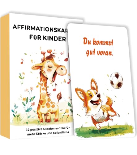 TAKONE 32 Affirmationskarten Kinder – Achtsamkeitskarten & Mutmachkarten für Kinder ab 3 – Gefühlskarten zur Stärkung von Selbstbewusstsein & Emotionen (Encouragement Card) von T TAKONE