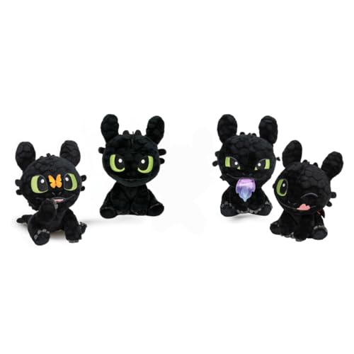 Drachenzähmen leicht gemacht – schwarzer Nachtdrache inspiriert von Ohnezahn – Kuscheltier & Stofftier – verschiedene Modelle & Größen – weiches Plüschtier für Kinder & Fans (Offene Augen 30 cm) von TA&MA