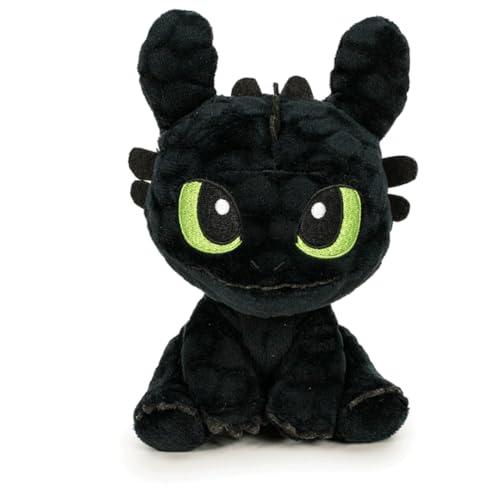 Drachenzähmen leicht gemacht – schwarzer Nachtdrache inspiriert von Ohnezahn – Kuscheltier & Stofftier – verschiedene Modelle & Größen – weiches Plüschtier für Kinder & Fans (Offene Augen 45 cm) von TA&MA