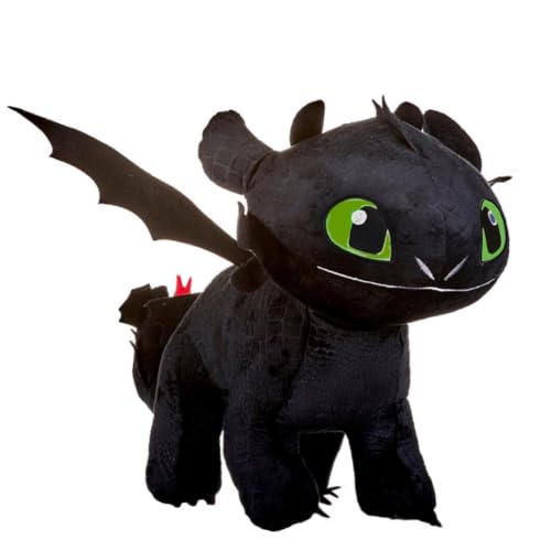 TA&MA Drachenzähmen leicht gemacht – schwarzer Nachtdrache inspiriert von Ohnezahn – Kuscheltier & Stofftier – Verschiedene Modelle & Größen – weiches Plüschtier für Kinder & Fans (Pfoten 25 cm) von TA&MA
