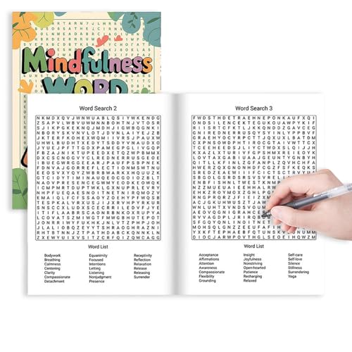 Achtsamkeits-Wortsuche | Kreative Achtsamkeitspuzzles Positive Wortsuche | Beruhigendes Entspannungsspiel Klar Druck Aktivitätenbuch für Erwachsene Frauen Männer Achtsamkeits-Wortsuche | Kreative Achtsamkeitspuzzles Positive Wortsuche | Beruhigendes Entspannungsspiel Klar Druck Aktivitätenbuch für Erwachsene Frauen Männer von TABSIRAH