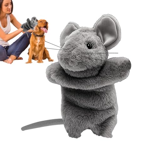 Cat Wrestler Puppet - Interaktives Mäuse-förmiges Handpuppenspielzeug für Katzen, weicher Plüsch-Teaser-Handschuh für sicheres Spielen, Training, Bonding & Spaß Indoor-Übung für Kätzchen & Haustiere von TABSIRAH