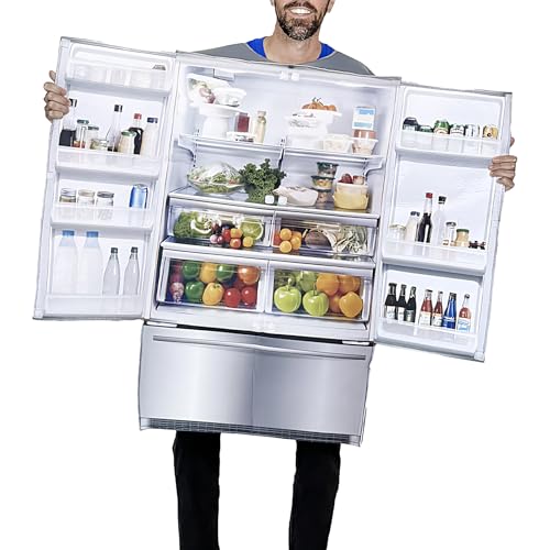 TABSIRAH Cosplay-Kostüm, Doppeltür, intelligentes Kühlschrank-Cosplay-Kostüm, lustiges Kühlschrank-Abdeckungs-Kostüm, Doppeltür-Kühlschrank, lustige Requisiten für Männer, Bühne, Performance, Thema TABSIRAH Cosplay-Kostüm, Doppeltür, intelligentes Kühlschrank-Cosplay-Kostüm, lustiges Kühlschrank-Abdeckungs-Kostüm, Doppeltür-Kühlschrank, lustige Requisiten für Männer, Bühne, Performance, Thema von TABSIRAH