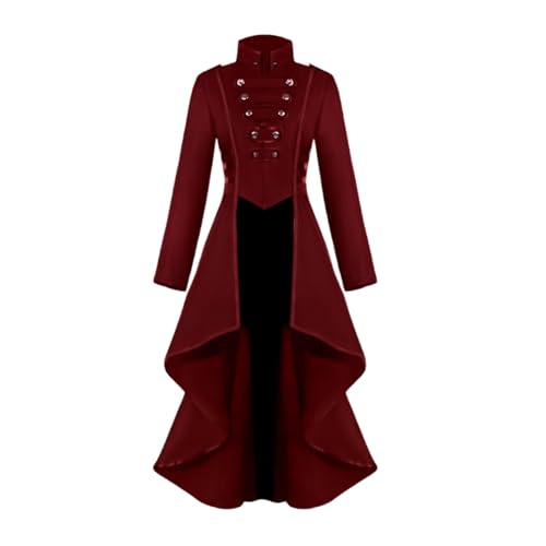 TABSIRAH Viktorianischer Frack für Damen – Gothic Frack Uniform, viktorianischer Schwalbenschwanz, lange Trenchjacke, Gothic-Frack, Uniform, viktorianischer Mantel, Hochzeitsuniform für Party von TABSIRAH