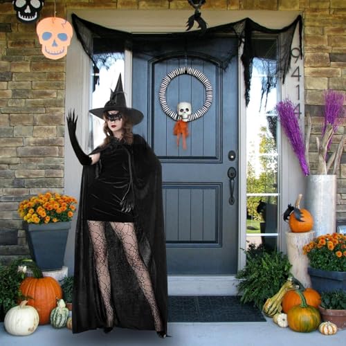 TADAYIM Hexenkostüm Für Erwachsene Damen,Hexen Cosplay Set | Umhang Handschuhe Spitzenmaske Socken Für Halloween Cosplay Konzert Gothic Events Partys TADAYIM Hexenkostüm Für Erwachsene Damen,Hexen Cosplay Set | Umhang Handschuhe Spitzenmaske Socken Für Halloween Cosplay Konzert Gothic Events Partys von TADAYIM