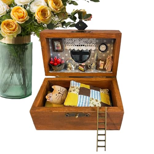 TADAYIM Miniatur -Raum -Kit, Miniaturpuppenhaus | Traumhaus für kleine Haustiere - Hölzerne handgefertigte realistische Tiere in Kisten Design Bastel -Szenen Spielzeug Sammlerstücke, TADAYIM Miniatur -Raum -Kit, Miniaturpuppenhaus | Traumhaus für kleine Haustiere - Hölzerne handgefertigte realistische Tiere in Kisten Design Bastel -Szenen Spielzeug Sammlerstücke, von TADAYIM