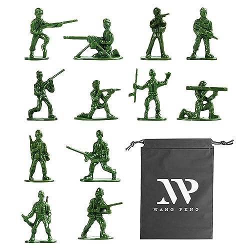 100 Stück Soldatenfiguren, 1 schwarze Aufbewahrungstasche, traditionelle grüne Armee-Soldaten, Militär Actionfiguren, Militär Figuren, Kriegs-Action-Figuren von TAFACE