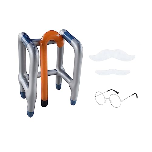 5 Stück Aufblasbare Gehstöcke für Erwachsene, Ständer, Armlehne, aufblasbar, Schnurrbart, Brille, Dress Up Prop, Zubehör, Witz, Geschenke, Dress Up Party Props für Geburtstagsfeier 5 Stück Aufblasbare Gehstöcke für Erwachsene, Ständer, Armlehne, aufblasbar, Schnurrbart, Brille, Dress Up Prop, Zubehör, Witz, Geschenke, Dress Up Party Props für Geburtstagsfeier von TAFACE