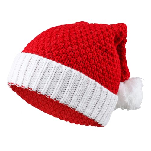 TAGVO Weihnachtsmütze, Nikolausmütze für Unisex Stricken Weihnachtsmann Mütze Erwachsene Kinder Bequemer Weihnachtsmützen für Weihnachten Neujahr und Partybedarf TAGVO Weihnachtsmütze, Nikolausmütze für Unisex Stricken Weihnachtsmann Mütze Erwachsene Kinder Bequemer Weihnachtsmützen für Weihnachten Neujahr und Partybedarf von TAGVO