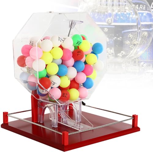 TAHALI Lotteriemaschine Viele-Farben-Kugelnummernauswahl Handbuch Lotterielotteriemaschine Tischtennis-Requisiten Lucky Bidding Lotterie,100balls-colornumberball von TAHALI