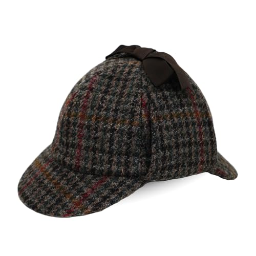 Harris Tweed Sherlock Holmes Hut für Erwachsene und Kinder, Detektivhut, Deerstalker für Damen und Herren, Nr. 692_XL, 7 von TAILORMAP