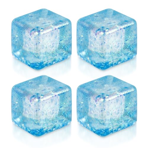 TAIZER 4PCS Stressball Kinder,Stressball Erwachsene Cube Stress Balls Stressabbau Ball Stressbälle Stress Spielzeug Antistressball Anti (blau) von TAIZER
