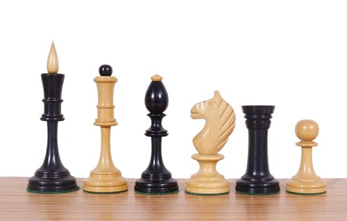 Russisches sowjetisches Averbakh Schach-Set - eine ikonische sowjetische Serie gewichtete Schachfiguren in ebenholzbeschichtetem Buchsbaum mit zusätzlichen Königinnen von TAJ CHESS STORE