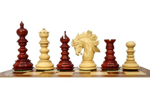 St. Petersburg Serie Luxus Artisan Schachfiguren in Bud Rosenholz (Padauk) – Gewichtetes Schachfiguren Set Extra Queens Taj Chess Store von TAJ CHESS STORE