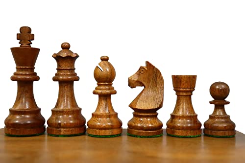 TAJ CHESS STORE Schachfiguren "German Knight" - Handgefertigte Staunton Turnier Schachmänner aus goldenem Palisander - Schach Sammlerwahl | Queen's Gambit - TAJ CHESS STORE von TAJ CHESS STORE