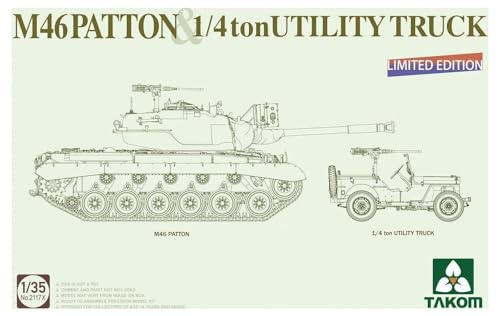 TAKOM 1:35 M46 Patton US Medium Panzer + ¼ Tonne Utility Truck Model Military Kit von TAKOM