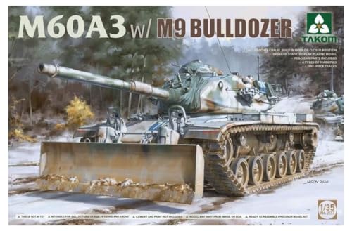 TAKOM TAK2137 – M60A3 mit M9 Bulldozer Aufsatz – Maßstab 1/35 Kunststoff Kit von TAKOM