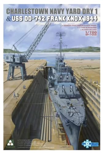 TAKOM Modell Boot Charlestown Navy Yard Dry Dock 1 & USS DD-742 Frank Knox 1944 von TAKOM