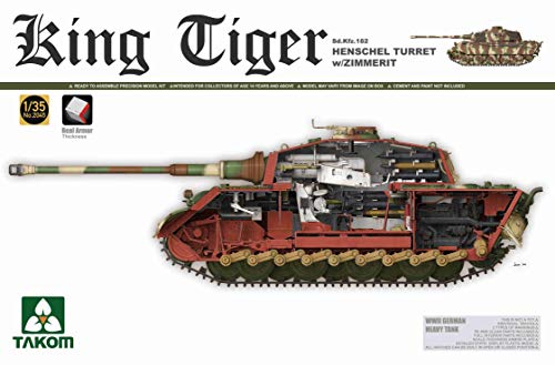 Takom TAK-2045 - Modellbausatz WWII German Heavy Tank Sonderkraftfahrzeug 182 King Tiger Henschel Turret w/Zimmerit Takom TAK-2045 - Modellbausatz WWII German Heavy Tank Sonderkraftfahrzeug 182 King Tiger Henschel Turret w/Zimmerit von TAKOM