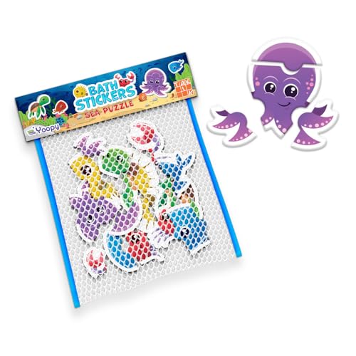 Badesticker - Meerestiere Puzzle, 18 Stück, Bath Stickers Set für Kinder, Wasserspielzeug Kinder und Baby, Badewannenspielzeug ab 3 Jahren, Aufkleber Kinder, Badespaß Kinder - TakTik Badesticker - Meerestiere Puzzle, 18 Stück, Bath Stickers Set für Kinder, Wasserspielzeug Kinder und Baby, Badewannenspielzeug ab 3 Jahren, Aufkleber Kinder, Badespaß Kinder - TakTik von TAKTIK