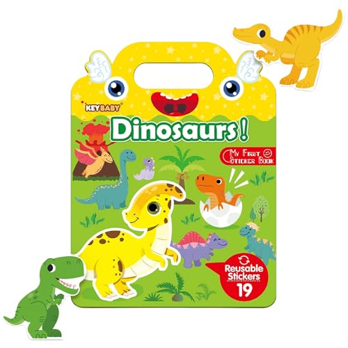TAKTIK Gummisticker für Kinder - Ich lerne Dinosaurier kennen, Spielhintergrund zum Bekleben & 19 Aufkleber, Wiederverwendbare und Wasserfester Aufkleber Set for Kids TAKTIK Gummisticker für Kinder - Ich lerne Dinosaurier kennen, Spielhintergrund zum Bekleben & 19 Aufkleber, Wiederverwendbare und Wasserfester Aufkleber Set for Kids von TAKTIK