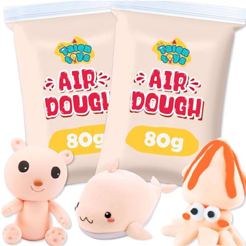 AIR DOUGH 160G Nachfüllung Kinder Knete Set Kinderknete Modelliermasse Lufttrocknend Ton Set Für Kinder Knetmasse Plastilin Für Kinder Foam Clay Polymer Clay Spielzeug Mädchen - Nackt von TALENTOYS