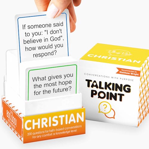 200 Gesprächskarten für Christen – Erkunden Sie Ihren Glauben und haben Sie Spaß am Familienspielabend, Bibelstudium oder Jugendgruppen – perfekt für Kirchengruppen, Paar-Spieleabend, Ostergeschenke von TALKING POINT CARDS