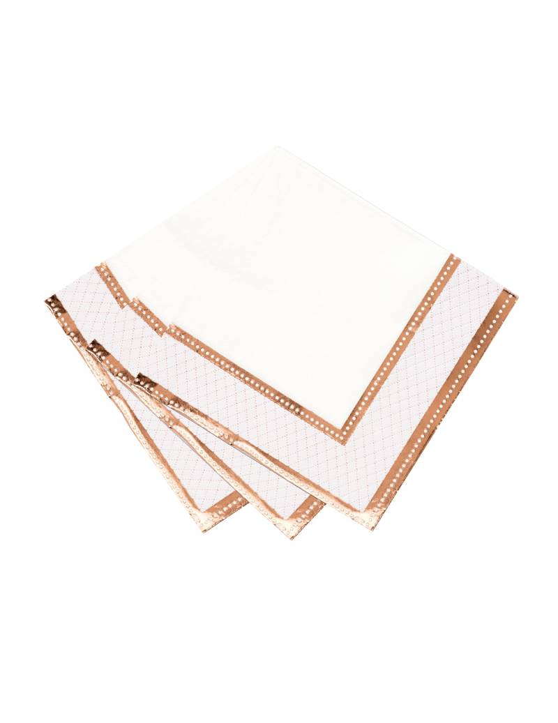 16 Porzellan-Optik Servietten in Roségold 33 x 33 cm mit Barock-Mustern 16 Porzellan-Optik Servietten in Roségold 33 x 33 cm mit Barock-Mustern von TALKING TABLES
