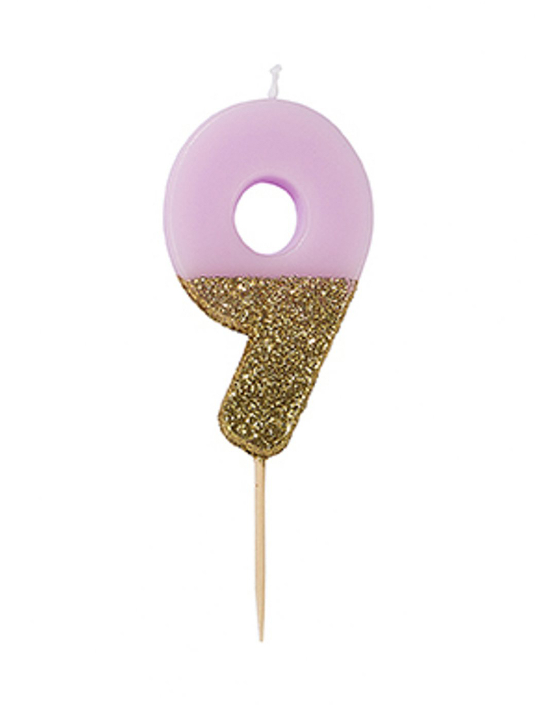 Geburtstagskerze Zahl 9 Rosa und Gold Glitzer 13,8 cm für Torten Geburtstagskerze Zahl 9 Rosa und Gold Glitzer 13,8 cm für Torten von TALKING TABLES