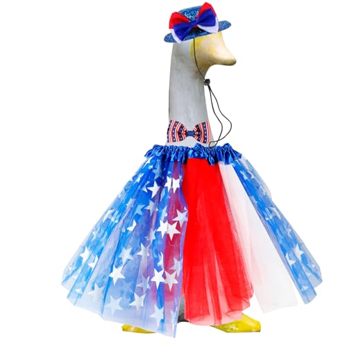 TALOEYH - 4. Juli Veranda-Gans-Outfits für 58,4 cm große Zement-Rasen-Gans-Statue, Kleidung, Hut und Tutu-Rock, Unabhängigkeitstag-Kostüm, Outdoor-Kostüm, Terrasse, Hof, Rasen, Kunstdekoration für TALOEYH - 4. Juli Veranda-Gans-Outfits für 58,4 cm große Zement-Rasen-Gans-Statue, Kleidung, Hut und Tutu-Rock, Unabhängigkeitstag-Kostüm, Outdoor-Kostüm, Terrasse, Hof, Rasen, Kunstdekoration für von TALOEYH