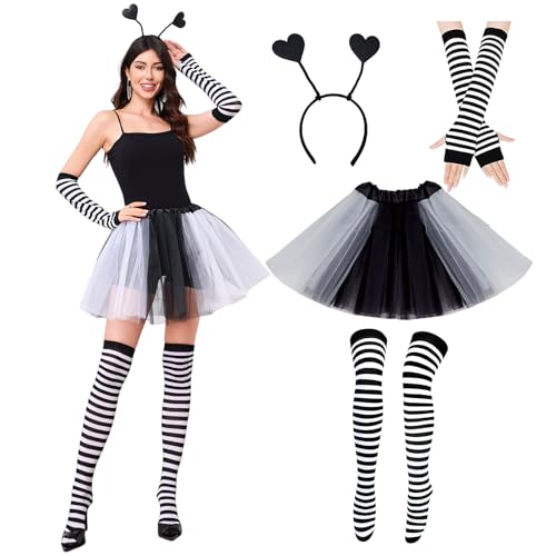 TALWIOR Faschingskostüm Damen, 4er Karneval Kostüm Damen mit Haarreif und Tüllrock, Karnevalskostüm Damen Große Größen, Fasching Kostüm Damen Lustig für Karneval Fasching Rollenspiele Party TALWIOR Faschingskostüm Damen, 4er Karneval Kostüm Damen mit Haarreif und Tüllrock, Karnevalskostüm Damen Große Größen, Fasching Kostüm Damen Lustig für Karneval Fasching Rollenspiele Party von TALWIOR