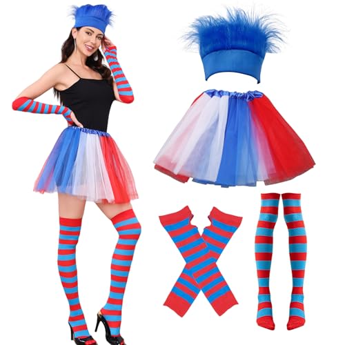 TALWIOR Faschingskostüm Damen, 4er Karneval Kostüm Damen mit Haarreif und Tüllrock, Karnevalskostüm Damen Große Größen, Fasching Kostüm Damen Lustig für Karneval Fasching Rollenspiele Party TALWIOR Faschingskostüm Damen, 4er Karneval Kostüm Damen mit Haarreif und Tüllrock, Karnevalskostüm Damen Große Größen, Fasching Kostüm Damen Lustig für Karneval Fasching Rollenspiele Party von TALWIOR