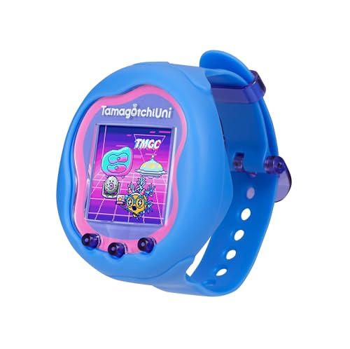 Bandai - Tamagotchi Uni - Verbindungsfähiges Tamagotchi mit Armbanduhr - Interaktives Tamagotchi-Tier - Tamagotchi auf Deutsch - Blaues Modell - Spielzeug für Kinder ab 8 Jahren - 43353 von TAMAGOTCHI
