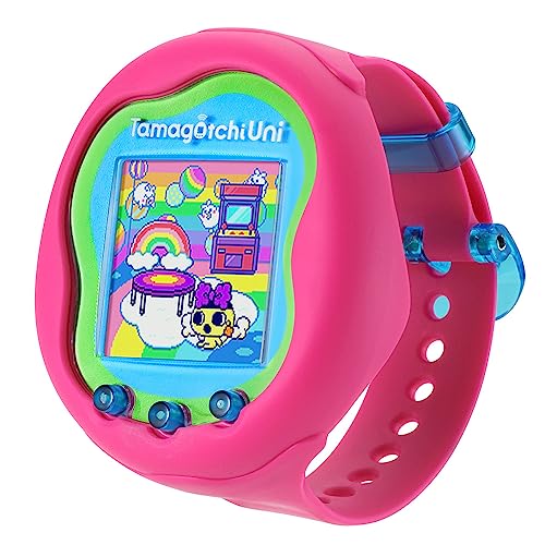 Bandai - Tamagotchi Uni - Verbindungsfähiges Tamagotchi mit Armbanduhr - Interaktives Tamagotchi-Tier - Tamagotchi auf Deutsch - Rosa Modell - Spielzeug für Kinder ab 8 Jahren - 43351 von TAMAGOTCHI