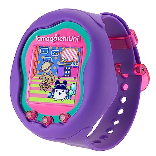BANDAI - Tamagotchi Uni - Verbindungsfähiges Tamagotchi mit Armbanduhr - Interaktives Tamagotchi-Tier - Tamagotchi auf Deutsch - Violett-Modell - Spielzeug für Kinder ab 6 Jahren - 43352 von BANDAI