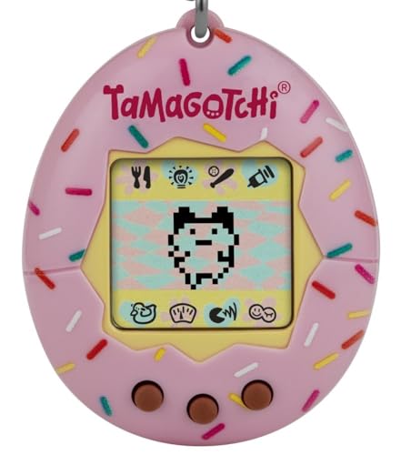 TAMAGOTCHI 42942NBNP Original Bandai gesprenkeltes Gehäuse Shell mit Kette - Das Original Virtual-Reality-Haustier, Rose von TAMAGOTCHI