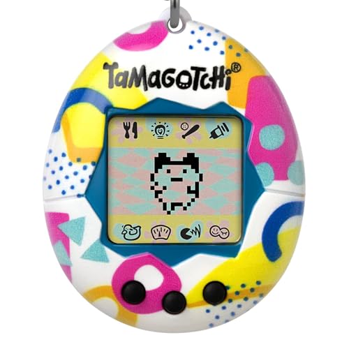 Bandai - Tamagotchi - Original Tamagotchi - Memphis Style - Elektronisches virtuelles Tier mit Farbdisplay, 3 Tasten und Spielen - Interaktives Tier auf Deutsch - Kinderspielzeug ab 8 Jahren - 42957 von TAMAGOTCHI