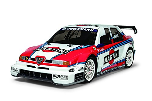 Dickie - Tamiya 300058606 - 1:10 RC Alfa Romeo 155 V6 TI Martini TT-02, Fahrzeuge, Weiß, Blau, und Rot von Dickie - Tamiya