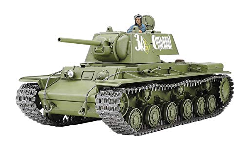Tamiya 1:35 Rus. Panzer KV-1 1941, originalgetreue Nachbildung, Plastik Bausatz, Basteln, Modellbausatz, Zusammenbauen, unlackiert von TAMIYA