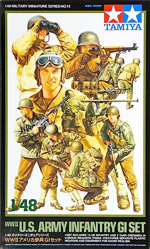 Tamiya 35213 1:48 Figuren-Set US Infanterie (15) - Modellbausatz,Plastikbausatz, Bausatz zum Zusammenbauen, detaillierte Nachbildung, Olive Drab, Braunoliv von TAMIYA