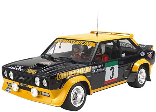 TAMIYA 20069-000 FIAT Fahrzeug 1:20 131 Abarth Rally Olio, originalgetreue Nachbildung, Modellbau, Plastik Bausatz, Basteln, Hobby, Kleben, Modellbausatz, Zusammenbauen, unlackiert, blau/gelb von TAMIYA