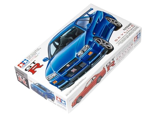 TAMIYA 24210 1:24 Nissan Skyline GT-R R34 V-Spec - Modellbau, Plastik Bausatz, Hobby, Basteln, Kleben, Modellbausatz, Modell, Plastikmodellbau, Mittel, white von TAMIYA