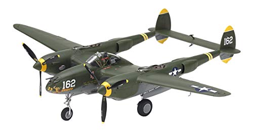 TAMIYA 25199 Fahrzeug 1:48 US P-38H Lightning, originalgetreue Nachbildung, Modellbau, Plastik Bausatz, Basteln, Hobby, Kleben, Modellbausatz, Zusammenbauen, unlackiert, Large von TAMIYA